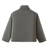 Producto Nuevo Invierno 2025 Transfronterizo Europeo y Americano Chaqueta de Algodón con Cordones de Cuello Alto de Manga Larga Holgada para Mujer W017 402