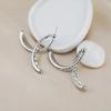 Pendientes de botón de plata S925 estilo coreano con pedrería, aretes geométricos de arco cruzado con forma de cola de pez, aretes simples para todo, accesorios al por mayor