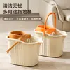 Cubo de Plástico para Mopa Doméstica Engrosado Resistente a Caídas Cubo para Mopa con Ruedas Cubo de Limpieza Gran Capacidad Cubo para Mopa de Piso Cubo con Escurridor Manual