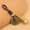 Cinco monedas de emperador llavero de calabaza de latón imitación cobre valiente llavero metal colgante para coche escénico pequeño regalo al por mayor