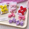 Pasador de Flequillo con Lazo de Lunares Dulces para Niña Pinza Superior Trasera Pinza para Cola de Caballo Tiara de Princesa Lindo