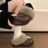 Pantuflas de Algodón y Piel Baotou para Mujer Ropa de Exterior 2026 Nuevas Botas de Nieve de Invierno Aumentan la Altura Más Terciopelo Birkenstock Medias Pantuflas para Mujer