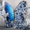 Decoración de ventana de exhibición de flores artificiales de mariposa gigante, soporte de mariposa floral, flor decorativa para accesorios de fotos y exhibición