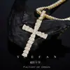 Colgante de Cruz de Moissanita Hip-Hop Europeo y Americano de Moda para Rappers y DJs