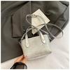 Bolso de Mano con Patrón de Olas Nuevo Verano 2025 para Mujer Diseño de Nicho de Moda Versátil Bolso de Hombro Plateado Bolso Cruzado