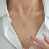 Accesorios de Collar de Chanclas de Acero Inoxidable Transfronterizos para Mujer, Cadena de Clavícula Moderna y de Alta Gama, Joyería Exquisita y Versátil de Acero de Titanio