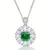 Collar de plata de ley S925 con colgante de diamantes de alto carbono y color jade para mujer, cadena de clavícula, nuevo diseño 2025