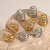 Pendientes Transfronterizos de Acero Inoxidable Chapado en Oro de 18 Quilates con Diamantes, Pendientes de Acero de Titanio con Forma de Croissant Que No Se Desvanecen