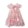 Vestido para niña Estilo coreano de alta calidad Estilo nuevo Vestido floral pequeño Vestido de hilo para niña Vestido de verano Dulce Vestido de princesa 6Y110