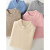 Suéter de cachemira grueso para niños, nuevo jersey de cuello alto de color liso, jersey básico sencillo para niños y niñas, otoño e invierno.
