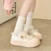 Zapatos Blancos de Encaje para Mujer Verano 2026 Nuevo Estilo Zapatos de Lona con Velcro para Estudiantes Mujeres Tenis de Suela Gruesa Zapatos Mary Jane para Mujer