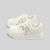 Zapatillas de Suela Gruesa Bell 2026 Nuevo Otoño para Mujer con Puntadas de Encaje, Zapatos Blancos Casuales Versátiles de Nicho B3201