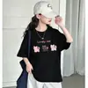 Camiseta de manga corta con estampado de dibujos animados para niños, nuevo modelo 2026 para niñas, camiseta básica de verano dopamina para niños con cuello redondo y media manga
