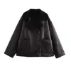 Europa Transfronteriza AliExpress Ropa de Mujer Venta Caliente Moda Casual Casual Holgada Chaqueta Integrada de Cuero y Piel