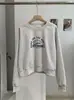 Moletom KEKEZOON com estampa de letras e gola redonda, top casual feminino de corte solto, versátil para o outono, camisa de manga comprida estilo coreano, 9063