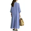 Vestido longo feminino xadrez retrô europeu e americano para comércio exterior da Amazon, mangas bufantes com decote V, estilo casual, plus size