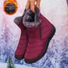 Botas de Nieve Gruesas con Forro de Felpa para Mujer Tallas Grandes Estilo Nuevo de Invierno para Mujer Cremallera Lateral Multicolores Botas Cortas de Tobillo de Algodón Botas para Madre