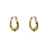 Pendientes de Vid de Nudo Versátiles Estilo Coreano Ins Nicho Diseño de Lujo Ligero Chapados en Cobre con Oro Real de 18K Venta al por Mayor