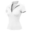Top Deportivo Corto Zeriluna de Cintura Alta Elástica Ceñidor de Cintura Ajustado de Secado Rápido Fabricante de Fitness Venta al por Mayor Camisa POLO