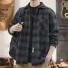 Estilo otoño e invierno más terciopelo de alta gama rebelde guapo casual chaqueta a cuadros para hombre camisa de manga larga holgada versátil resistente a la suciedad top de moda