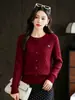 Cárdigan de punto de terciopelo Andy de dos piezas para mujer, nuevo top elegante de otoño e invierno con logo de poni, chaqueta suéter de moda trenzada
