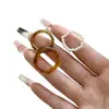 Anillo Retro de Otoño e Invierno Apilado de Tres Piezas con Índice de Resina de Perla Ámbar Diseño de Nicho para Mujer Lujo Accesible Anillo de Cola de Gama Alta