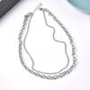 Moda europeia e americana de aço inoxidável colar de suéter feminino nicho design moda simples cadeia de suéter acessórios atacado