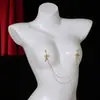 Corrente de Peito Personalizada Europeia e Americana Cruzada Olho de Diabo Corrente para o Corpo Feminina Moda Simples Franja Corrente Corporal Corrente de Peito Corrente de Peito