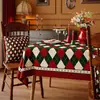 Mantel Navideño Impermeable a Prueba de Aceite Lavable Resistente al Calor Tapete de Mesa Rojo Festivo Atmósfera de Foto Navideña Cubierta para Mesa de Café