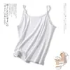 Camiseta Interior Fina de Verano para Mujer con Tirantes de Algodón Ajustada sin Mangas Chaleco Talla Grande Color Sólido Top Versátil
