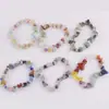 Pulseira de Pedra Natural com Pedrinhas Artesanal Versátil Fofa Colorida Pulseira de Cristal Rosa