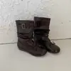 Botines Aumentadores de Altura Interior 2026 Otoño/Invierno Nuevos Botas de Media Caña con Puntera Redonda, Lazo y Fruncidos para Mujer Versátiles y Cómodas