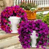 Colgante de Pared Artificial de Buganvilia Transfronterizo Planta Verde Falsa Adornos Decorativos Flor Artificial Pared de Flores Arreglo de Boda Flor de Ciruelo Violeta