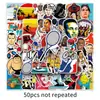 50 Pegatinas Decorativas de Personalidad para Equipaje, Refrigerador, Laptop, Coche - Estrella de Balón Deportivo Graffiti
