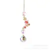 Novo Pingente de Flor Pequena Sakura de Liga com Cristal Apanhador de Sol Pingente de Cristal Arco-Íris Decoração para Pendurar em Casa