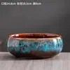 Tigela de Chá de Cerâmica para Uso Doméstico, Lavador de Pincéis, Acessórios para Conjunto de Chá de Cerâmica, Lavador Multifuncional de Copos e Tigelas, Vaso de Flores para Planta da Fortuna