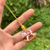 Cadena para Teléfono Móvil de Caballo de Madera con Goteo de Aceite Dorado Antiguo Nuevo Estilo Chino Colgante Hecho a Mano DIY Colgante Pequeños Accesorios Estilo Chino