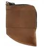 Carteira Masculina de Couro Crazy Horse Criativa Bolsa de Ferramentas Multifuncional Porta-Caneta Couro Genuíno Retrô Tendência Versátil Zíper Porta-Moedas