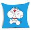 Funda de almohada sencilla y moderna de Doraemon con estampado azul de dibujos animados para sofá, bonita almohada de animación para dormitorio