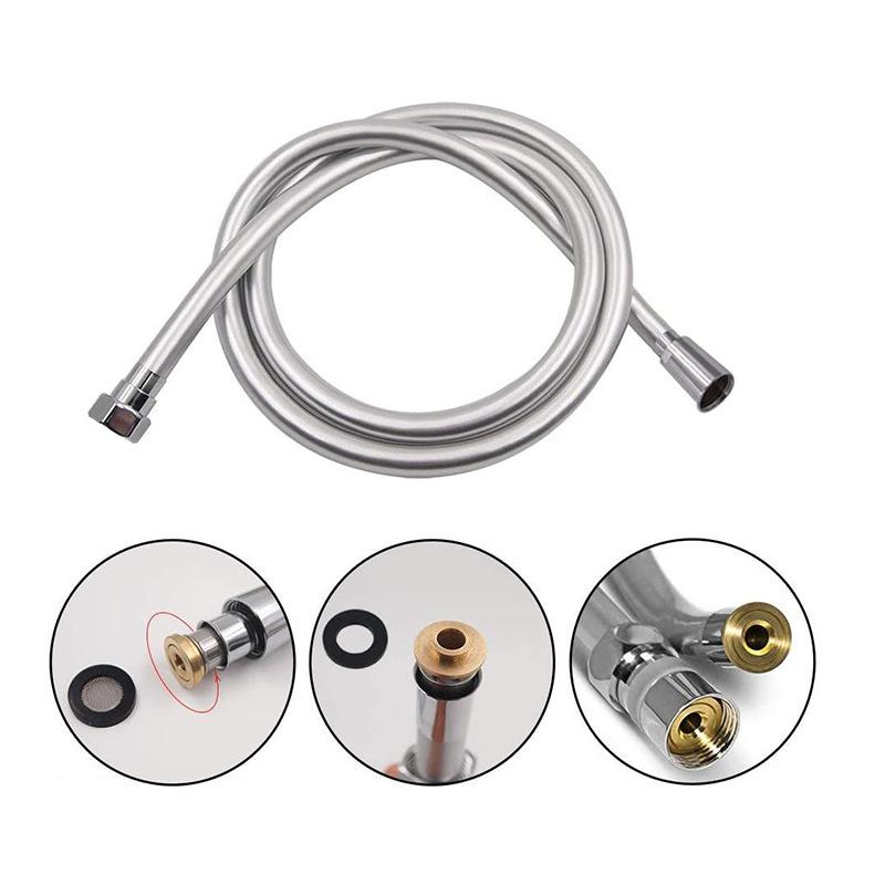 灰色1.5米ＰＶＣ花洒喷头淋浴软管防缠绕手喷软管