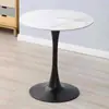 Mesa redonda pequeña de losa de roca de lujo ligero, adecuada para apartamentos pequeños, mesa de comedor, mesa en forma de tulipán para uso doméstico, balcón, dormitorio, mesa auxiliar, mesa redonda