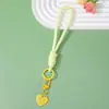 Etiqueta de Lentejuelas de Corazón Multicapa Correa Tejida para Teléfono Llavero Portátil Artículo Pequeño Decorativo Fresco Juvenil para el Día a Día