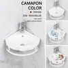 Lavabo Pequeño, Lavabo Triangular, Lavabo de Esquina para Baño Mini, Lavabo de Cerámica, Lavabo de Esquina para Balcón