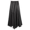 Yamamoto verão preto a- em forma de cintura alta plissada solta grande balanço drapeado estilo coreano casual saia de nicho para mulheres