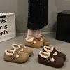 Zapatos Birkenstock completamente cerrados para mujer 2026 invierno casual moda cálidos con forro de terciopelo zapatos de algodón engrosados suela gruesa que aumenta la altura puntera zapatillas para mujer