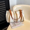 Bolso de Viaje de Gran Capacidad para Mujeres 2025 Otoño Nuevo Bolso de Lona a Rayas Bolso Tote Casual para el Hombro Bolso Tote de Viaje