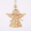Decoración de árbol de Navidad Ángel alce madera pequeño colgante Navidad amor madera manualidades adornos colgantes al por mayor