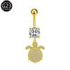 F136 Liga de Titânio Cobre Inlay Zircônia Borboleta Piercing de Umbigo G23 Piercing Unha de Umbigo Joia Comércio Exterior E-Commerce