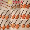 Colgantes Multiestilo para Hombres y Mujeres de Talla en Madera Yiming Xianyuan, Collares de Madera y Cadenas para Suéter