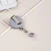 Porta-Crachá Retrátil Transfronteiriço em Estoque, Porta-Crachá de Identificação de Médico, Dispositivo Anti-Perda, Cartão de Refeição, Crachá de Trabalho, Fivela Retrátil de Cor Sólida, Personalizável